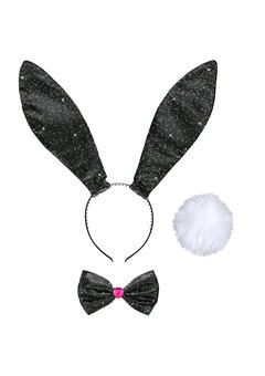 verkleedset bunny glitter zwart
