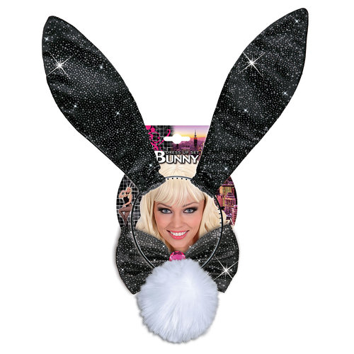 verkleedset bunny glitter zwart