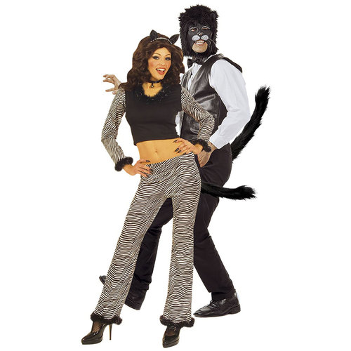 plushe kattenstaart, zwart