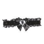 kousenband zwart met diamanten hartje