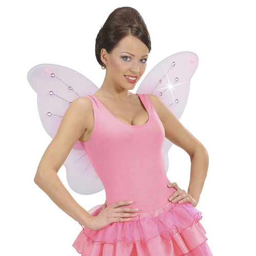 vleugels glitter rose met 12 steentjes