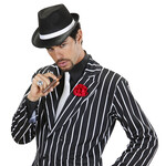 zwarte gangster hoed met witte band