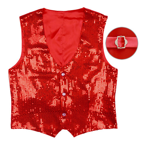 paillettenvest rood xl