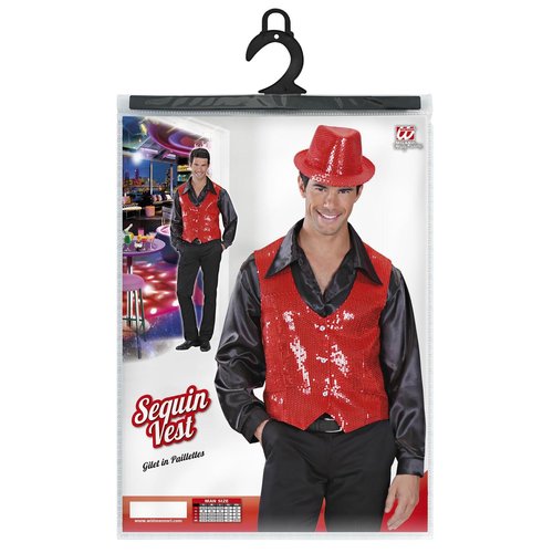 paillettenvest rood xl