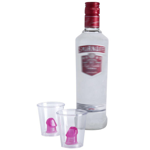 set van 2 piemel glaasjes