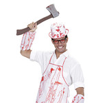 houten bijl met bloed