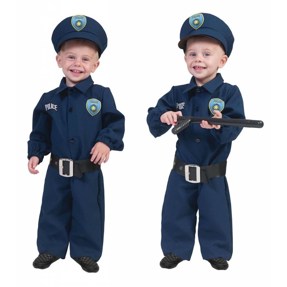 Grappige blauwe politiepakjes