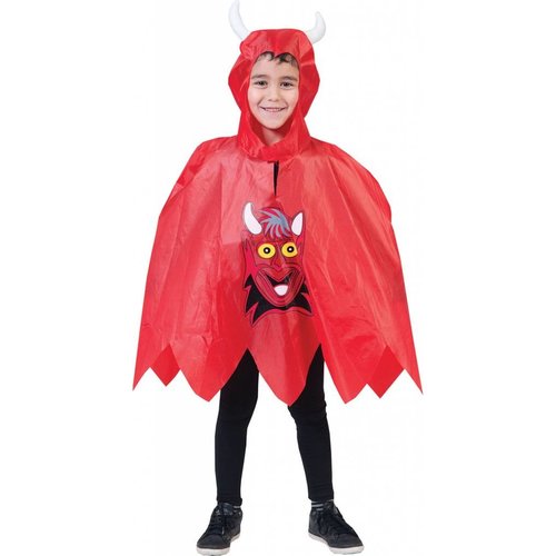 Rode duivelcape met masker voor kinderen