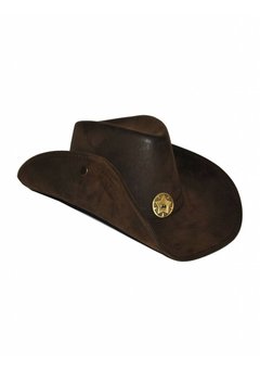 Cowboy hoed bruin lederlook