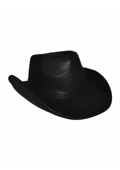Cowboy hoed zwart lederlook