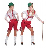 Sexy rode lederhosen voor dames