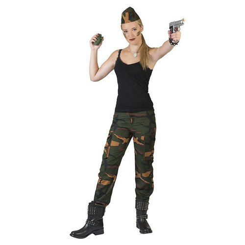 Soldaten verkleedset Cathy voor dames
