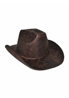 Cowboy hoed lederlook bruin