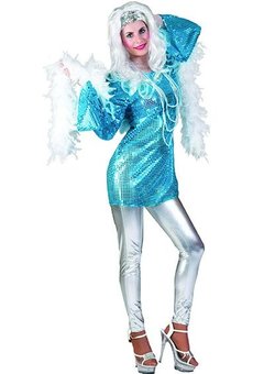 Disco jurkje Glitter blauw