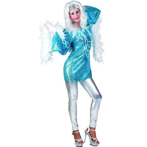 Disco jurkje Glitter blauw