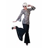Zilveren disco blouse voor party's