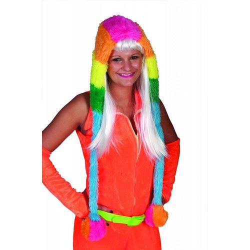 Regenboog muts voor bij de regenboog rokje