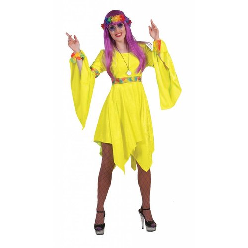 Dit zijn mooie fluor gele hippie jurkjes