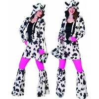 Zwarte koeien jurk Stina voor dames uit onze koeienfamilie