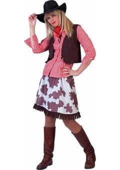Cowgirl rokje met koeienmotief