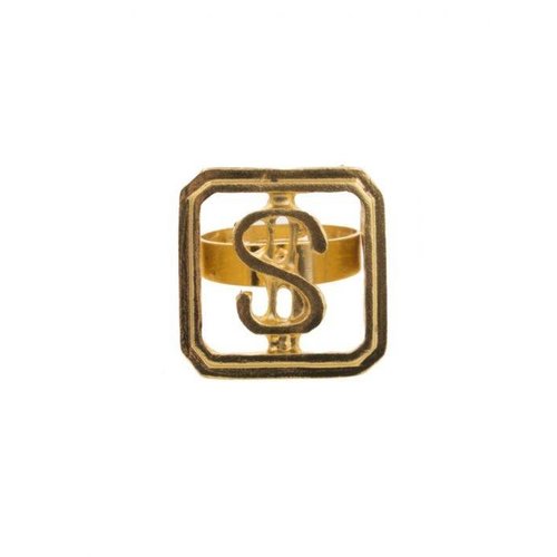 Ruige nep gouden dollar ring