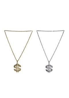 Halsketting dollarteken goud of zilver