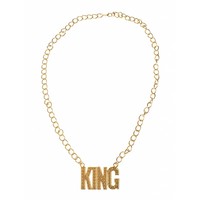 Ruige halsketting King in nep goud