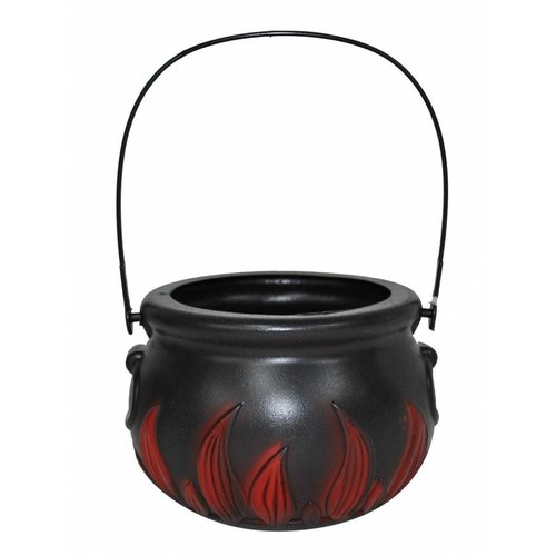 Enge heksen ketel in zwart rood