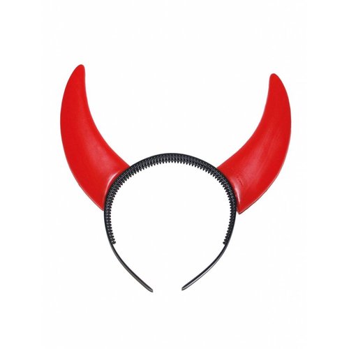 Diadeem duivel hoorntjes in rood