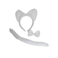 Mooie witte katten set driedelig