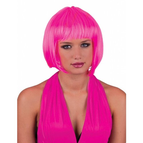 Mooie pruik sexy Holly in neon pink