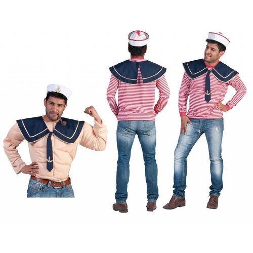 Matrozen kraagjes met stropdas en gouden ankertje