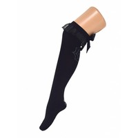 Mooie hoge kousen spinnenweb print met zwarte strik