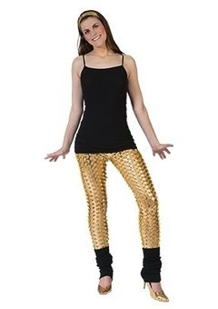 Legging in goud met gaatjes