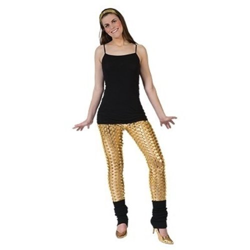 Luxe gouden legging met kleine gaatjes