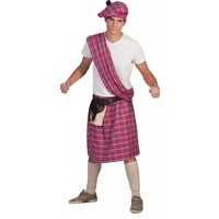 Highlander kilts in roze tinten voor carnaval