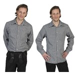 Tiroler shirt zwart wit geblokt