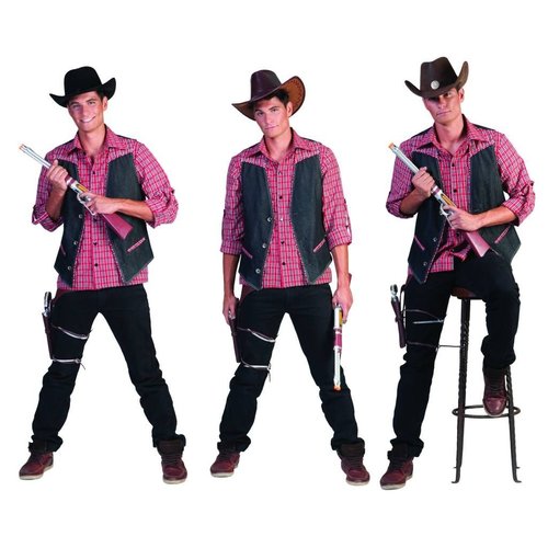 Cowboy blouse heren geruit uit de western familie