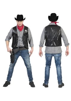 Stoer cowboyvest zwart