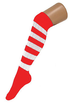 Kniekousen rood wit gestreept