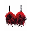 BH met zwarte en rode veren