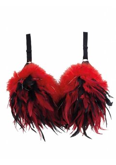 BH met zwarte en rode veren