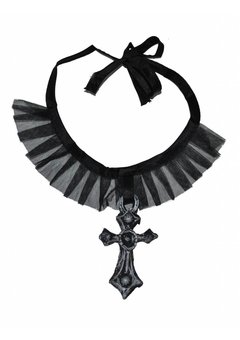 Gothic halsketting met zwart kruis