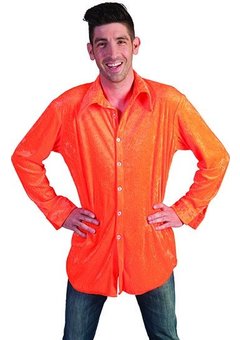 Discoshirt Neon Oranje heren