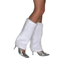 Witte plushe beenwarmers