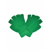 Gebreide vingerloze groene handschoenen