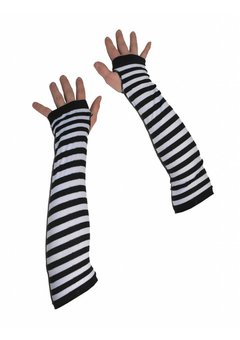 Gestreepte handschoenen zwart wit