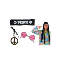 Leuke driedelige hippie verkleedset