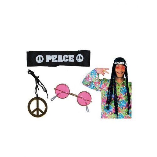Leuke driedelige hippie verkleedset