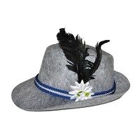 Bayerische herenhoedje met bloem en veer